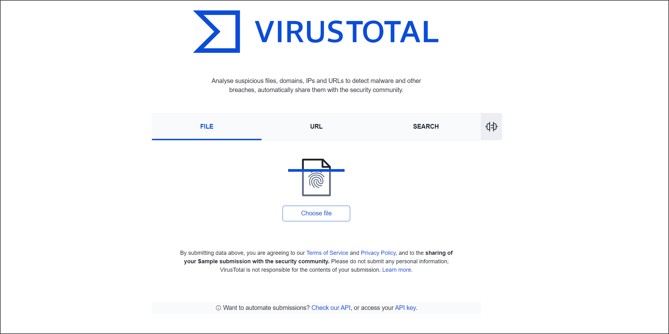 VirusTotal 파일 업로드