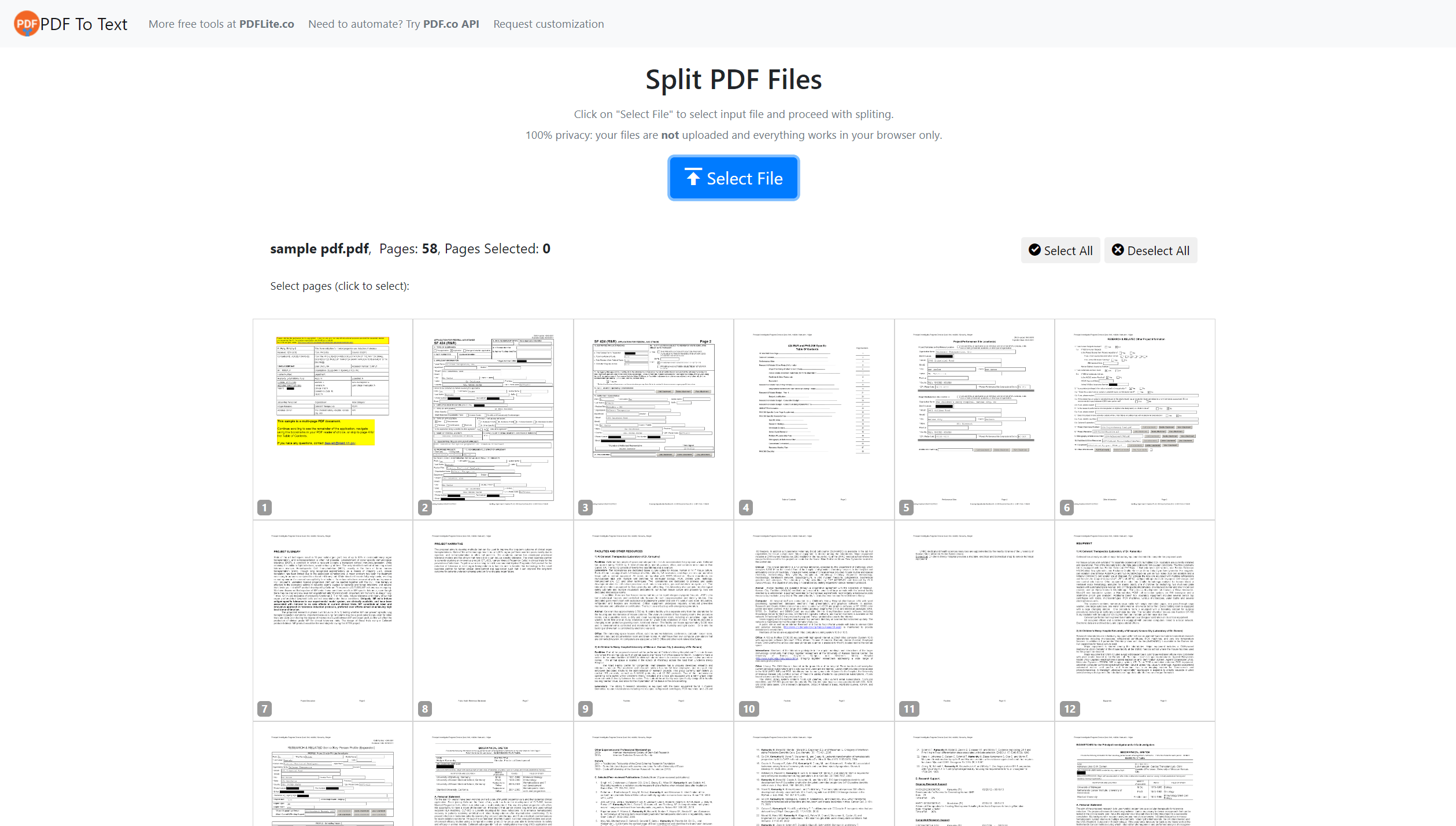 split pdf 브라우저